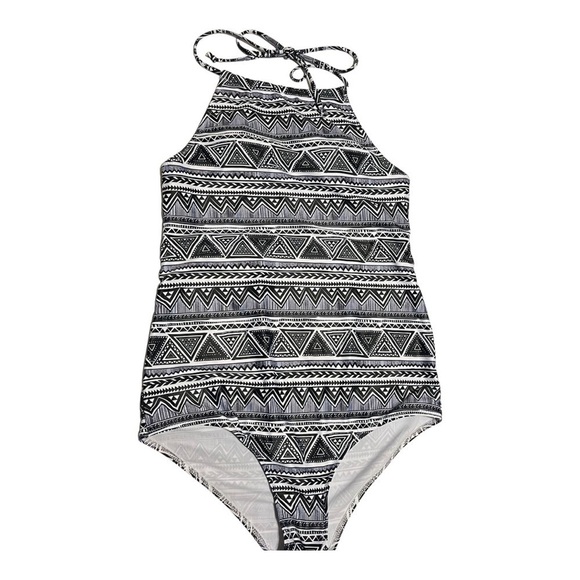𝅺EKOUAER one piece navy/white Aztec print swim suit. - Picture 1 of 7